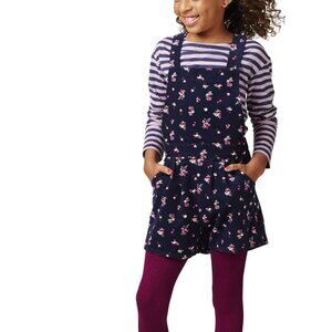Share Annie Renee Kalfus for Target Blue Floral Corduroy Overalls Size M 7/8